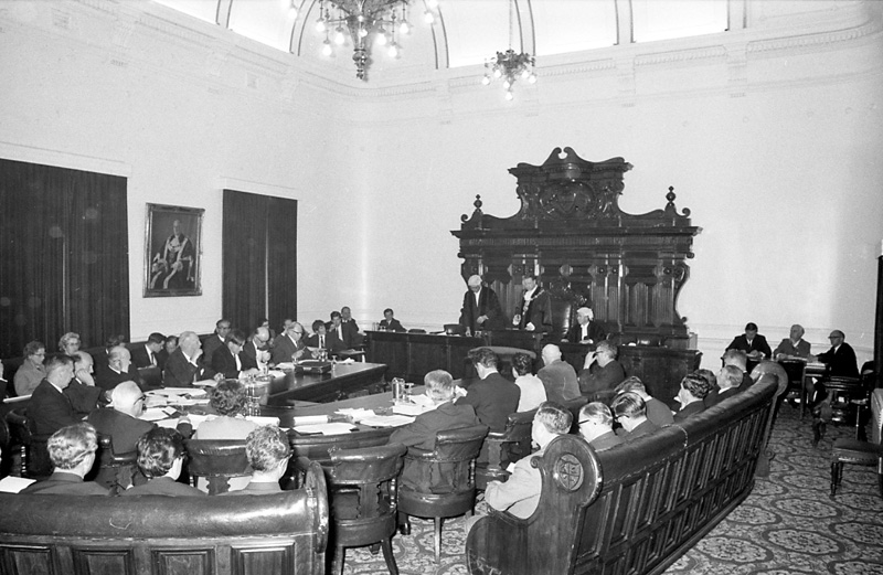 ad. New Council in Session