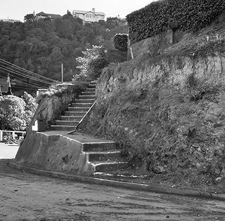 c. Residential access to 59 Barnard Street, affected by slip