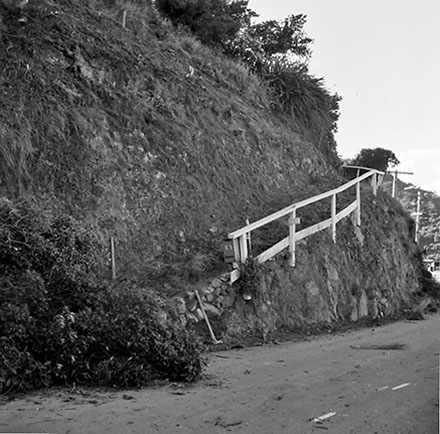 d. Residential access to 59 Barnard Street, affected by slip