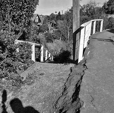 h. Residential access to 59 Barnard Street, affected by slip