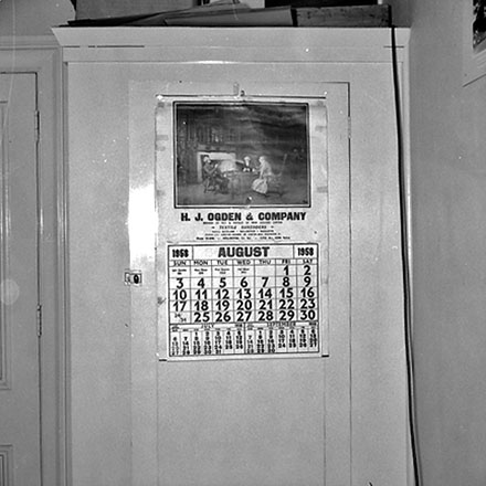b. H J Ogden &amp; Co. Calendar August 1958