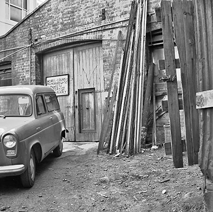 b. Exterior of ' Morris and Colpus Ltd' Workshop, Woodward Street