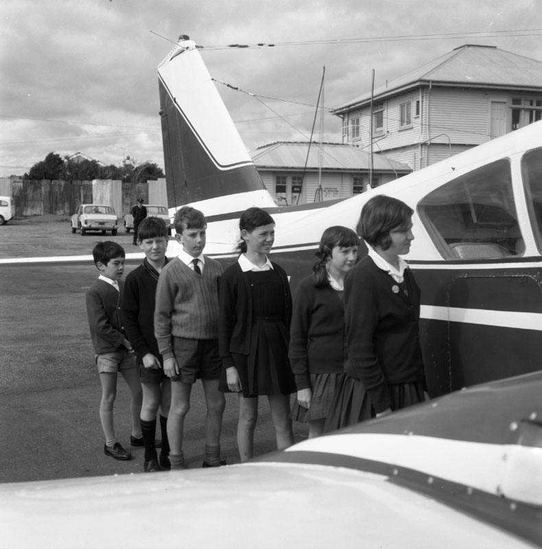 a. Traffic Safety Week, award winners leaving airport for sightseeing flight