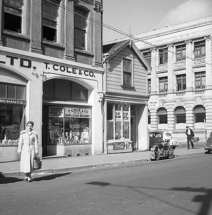 b. 4 Leeds Street, two-storey wooden and iron building.