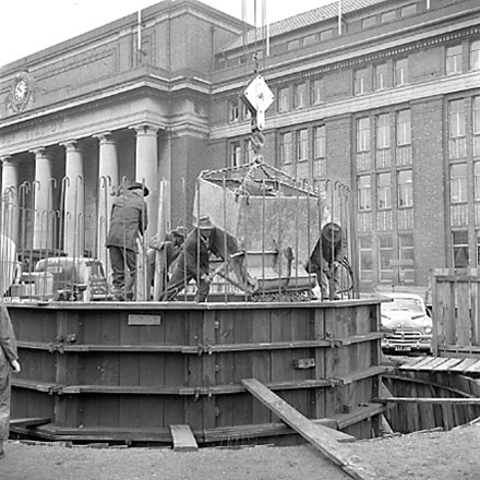 a. views of, workmen, machinery