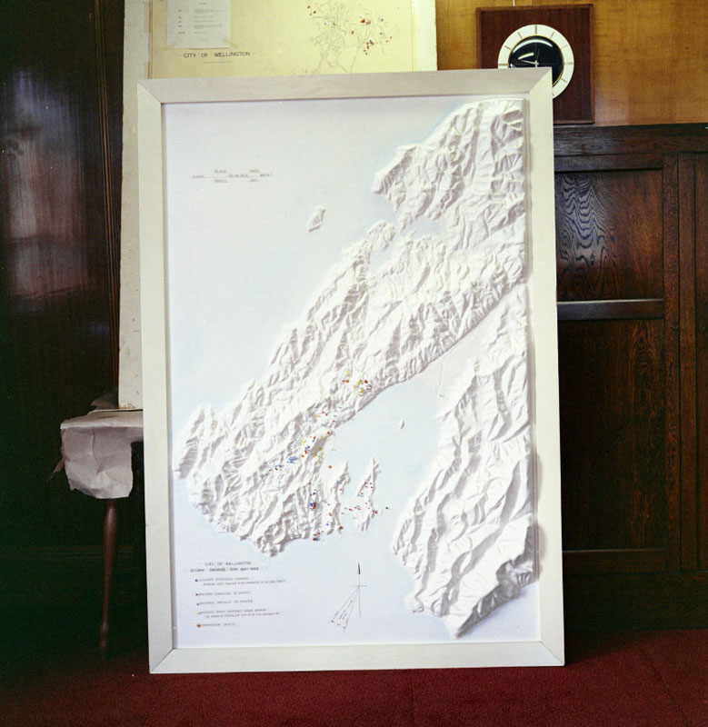 b. Photo of contour map and plans