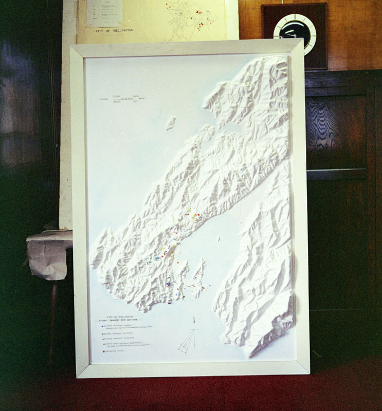 c. Photo of contour map and plans