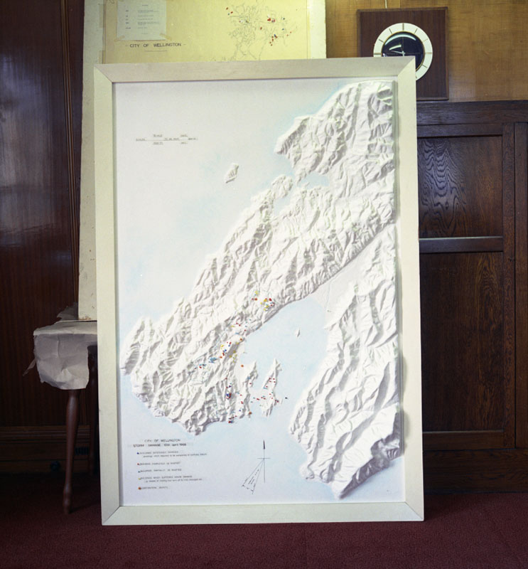 d. Photo of contour map and plans