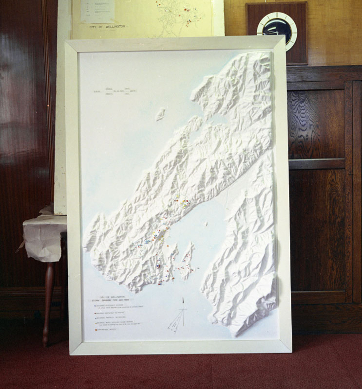 e. Photo of contour map and plans