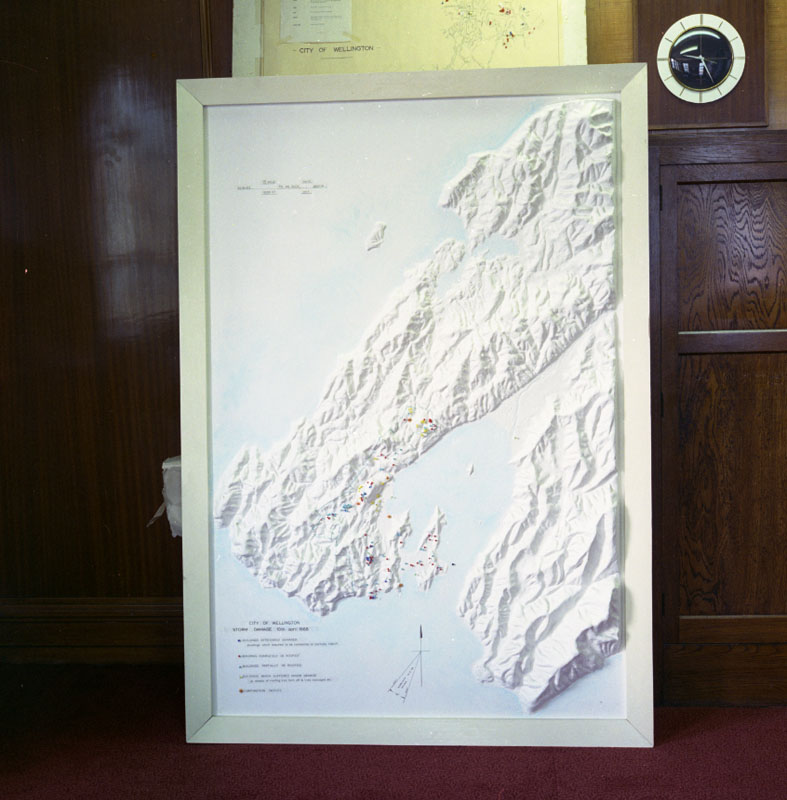 g. Photo of contour map and plans