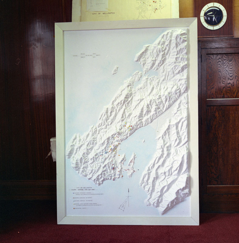 h. Photo of contour map and plans