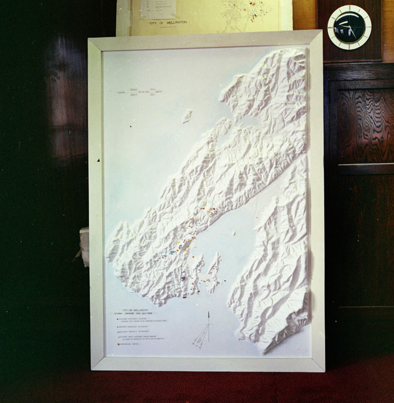 i. Photo of contour map and plans