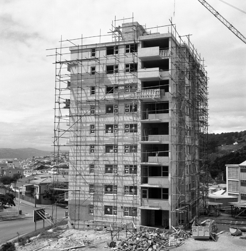 e. Hanson Street Flats, Stage 3 Interior and exterior concrete walls