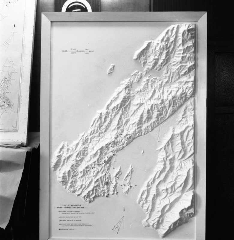 b. Photos of Contour Map and plans, Wgtn storm damage 10/4/68