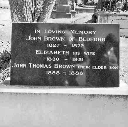 a. Headstone for John and Elizabeth Brown of Bedford and their oldest son John Thomas Brown
