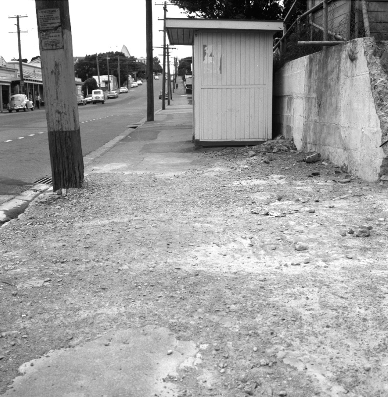 f. State of footpath, New Library, Main Rd, Karori