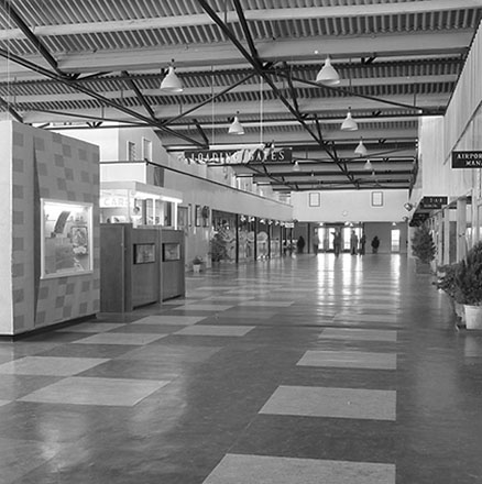 h. Interior of Airport Terminal, reservation and check in counters