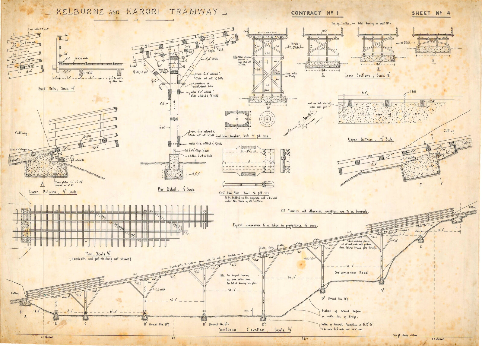 Kelburn Cable Car, Contract 1, Sheet 5, tunnel