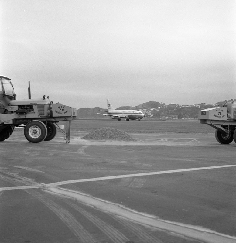 b. Airport, relighting and repaving runway