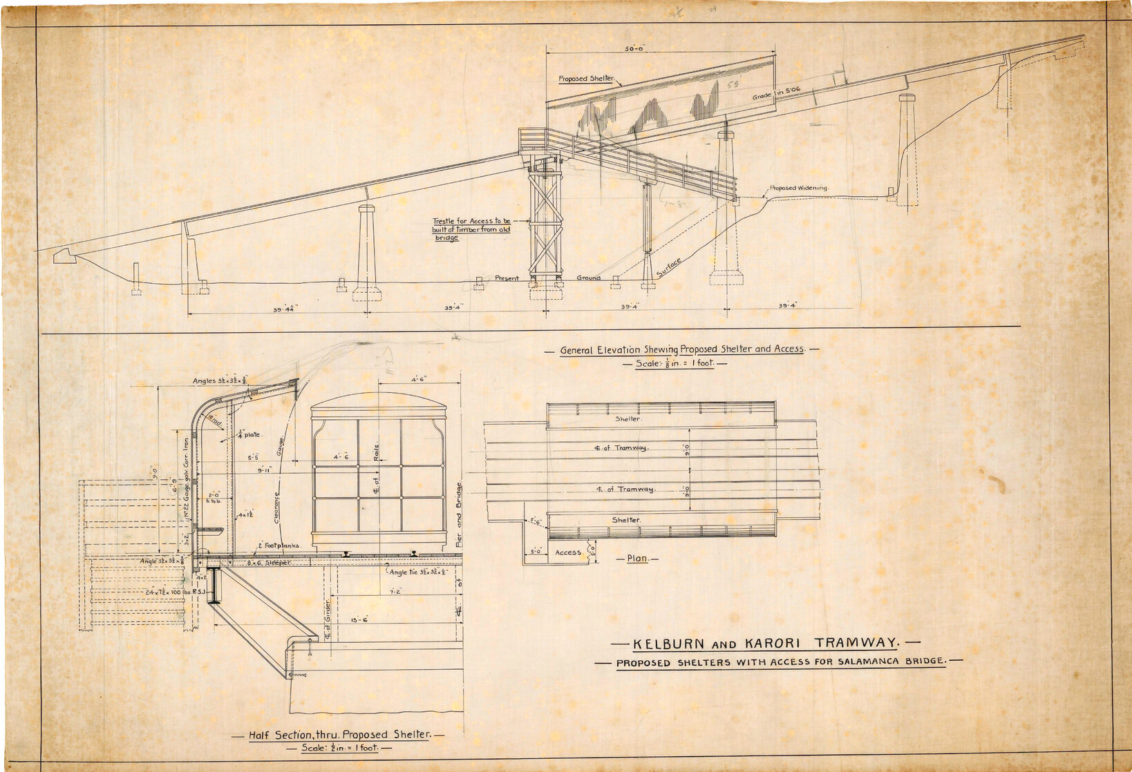 Kelburn Cable Car, proposed shelters with access for Salamanca Bridge