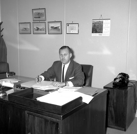 b. Portrait, Mr John William Redstone, Wellington Airport Manager