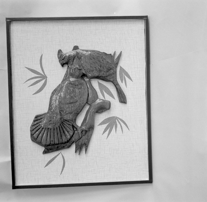 a. Photo of carved picture by Stan Chater, City Engineer's Department