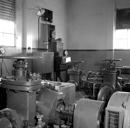 b. Interior of pumping station