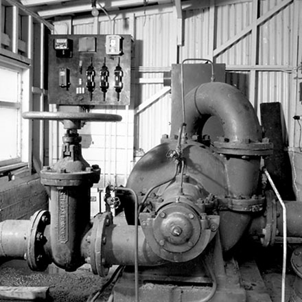 a. Interior of pumping station
