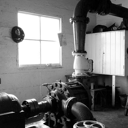 b. Interior of pumping station