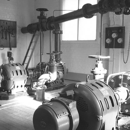 d. Interior of pumping station