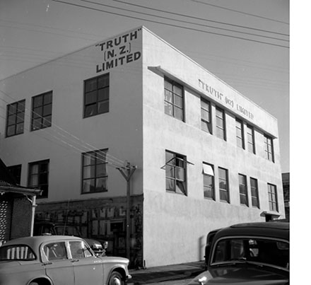 c. Garrett Street, 'Truth' NZ Ltd, a two storey concrete commercial building