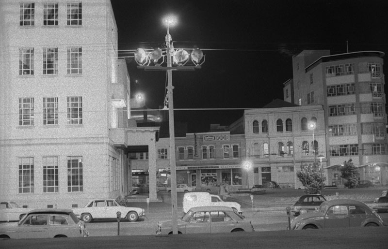 a. Civic Square at night, approx 8pm