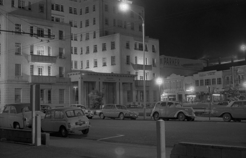 b. Civic Square at night, approx 8pm