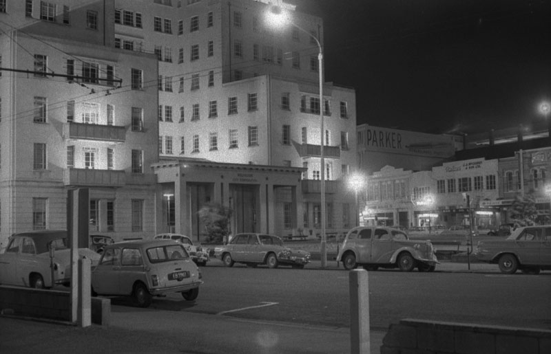 c. Civic Square at night, approx 8pm