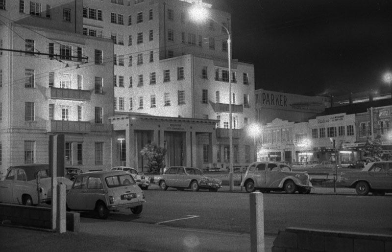 d. Civic Square at night, approx 8pm