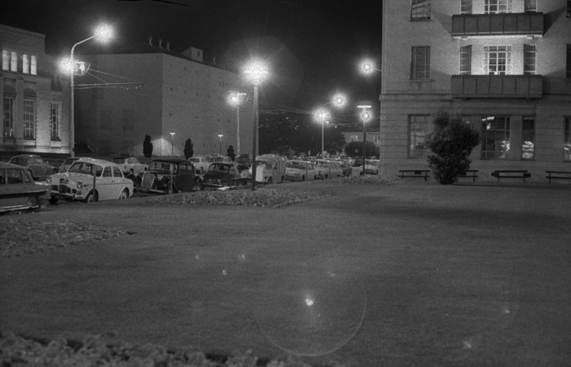 f. Civic Square at night, approx 8pm