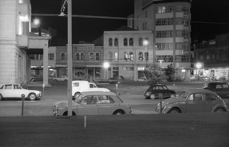 n. Civic Square at night, approx 8pm