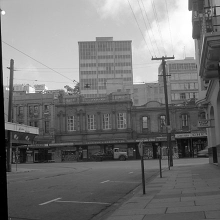h. View of Lambton Quay from Johnston Street