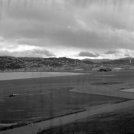 k. Elevated view of the runways and airport