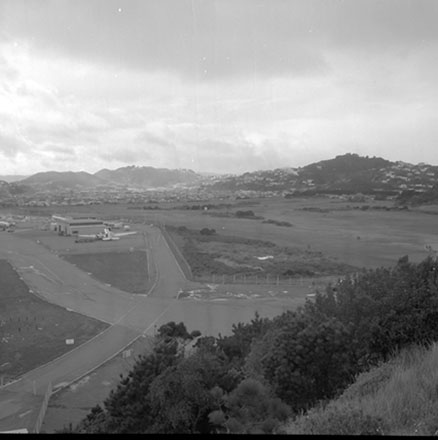 n. Elevated view of the runways and airport