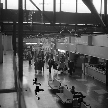 p. Elevated view of the runways and airport