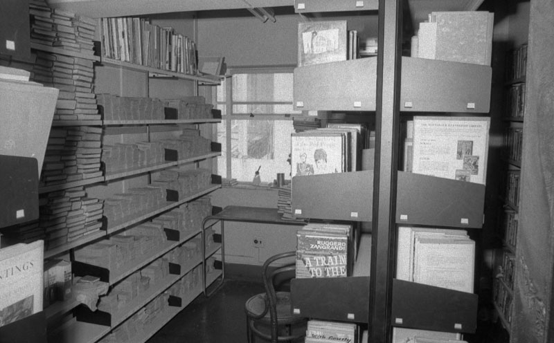a. Central Library, interior and exterior