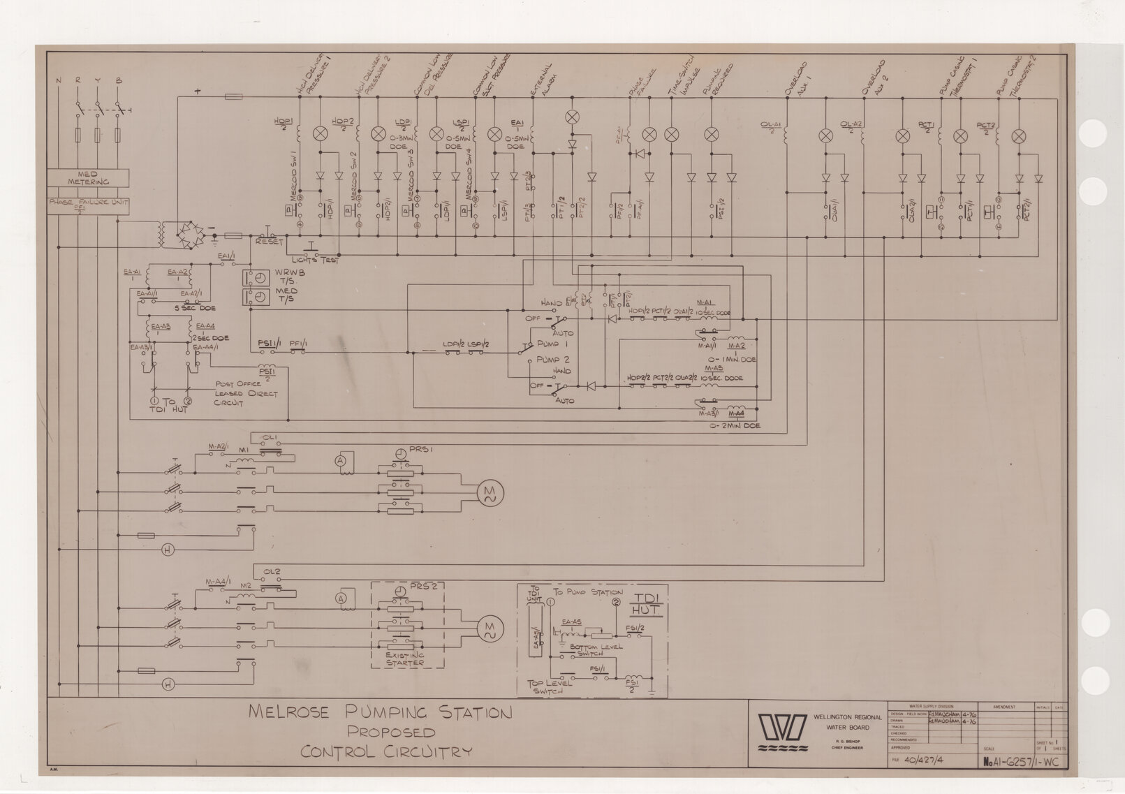 Melrose Pumping Station, Proposed Control Circuitry