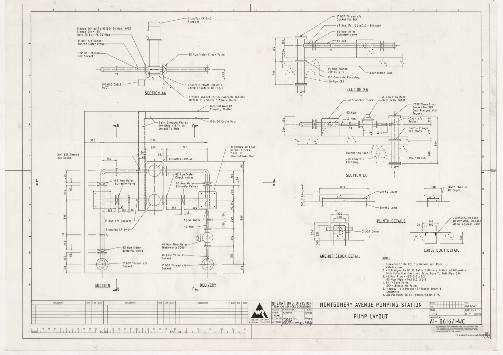 Montgomery Avenue Pumping Station, Pump Layout