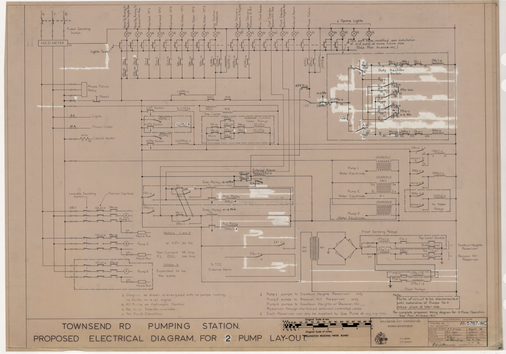 Townsend Road Pumping Station, Proposed Electrical Diagram for 2 Pump Lay out