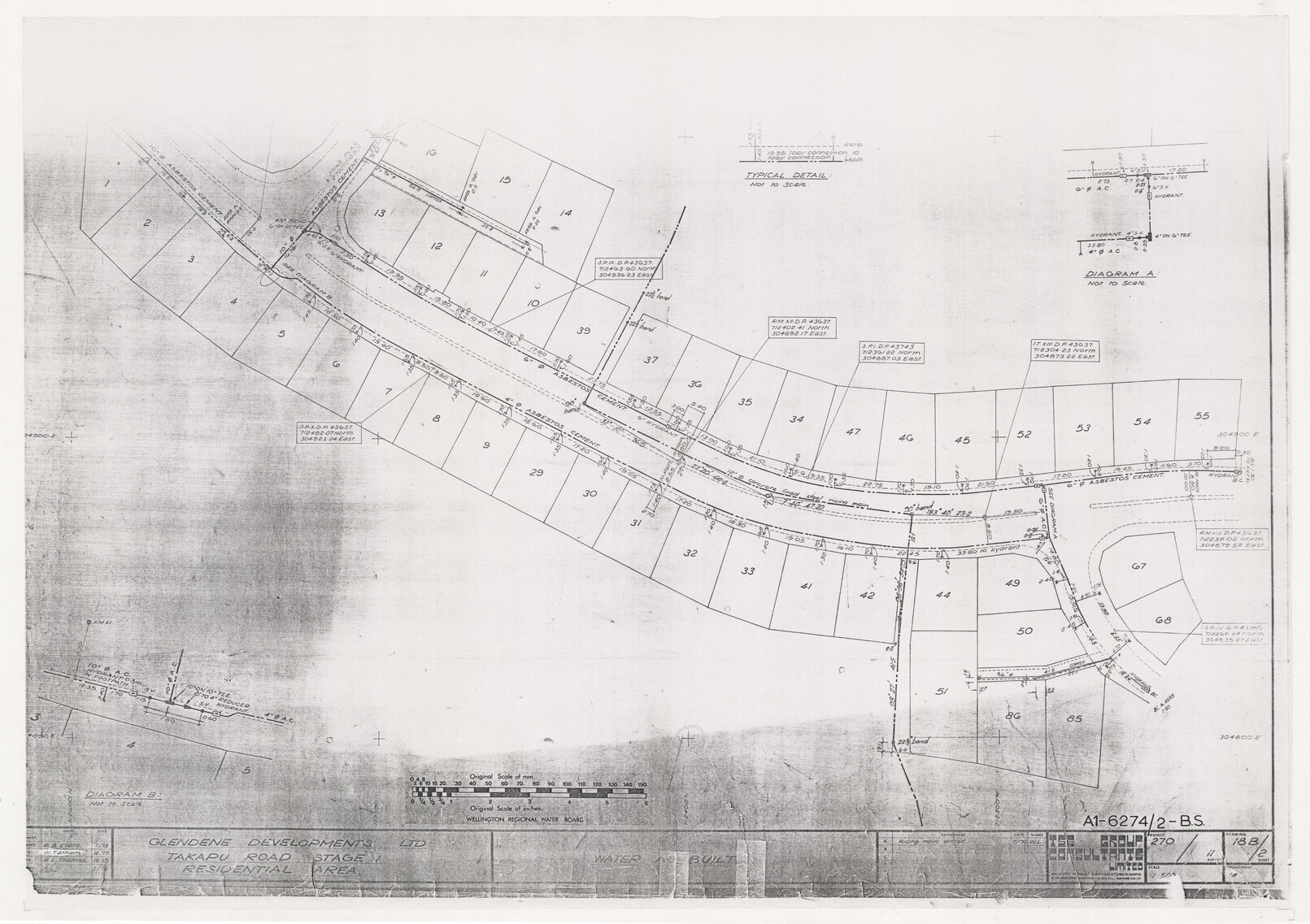 Glendene Developments Ltd, Takapu Road Stage 1 Residential Area, Water As Built