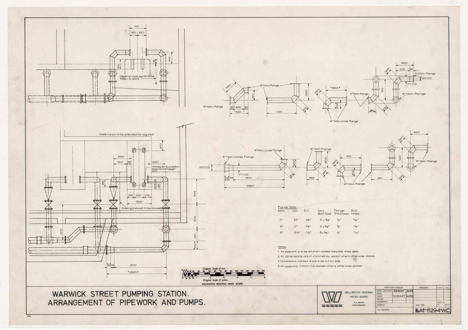 Warwick Street Pumping Station, Arrangement of Pipework and Pumps