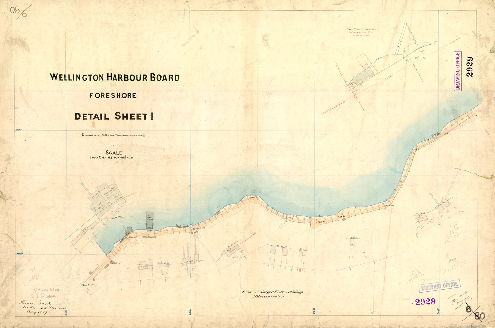 Survey of Foreshore by Ward : Oriental Bay to Evans Bay - Sheet 1