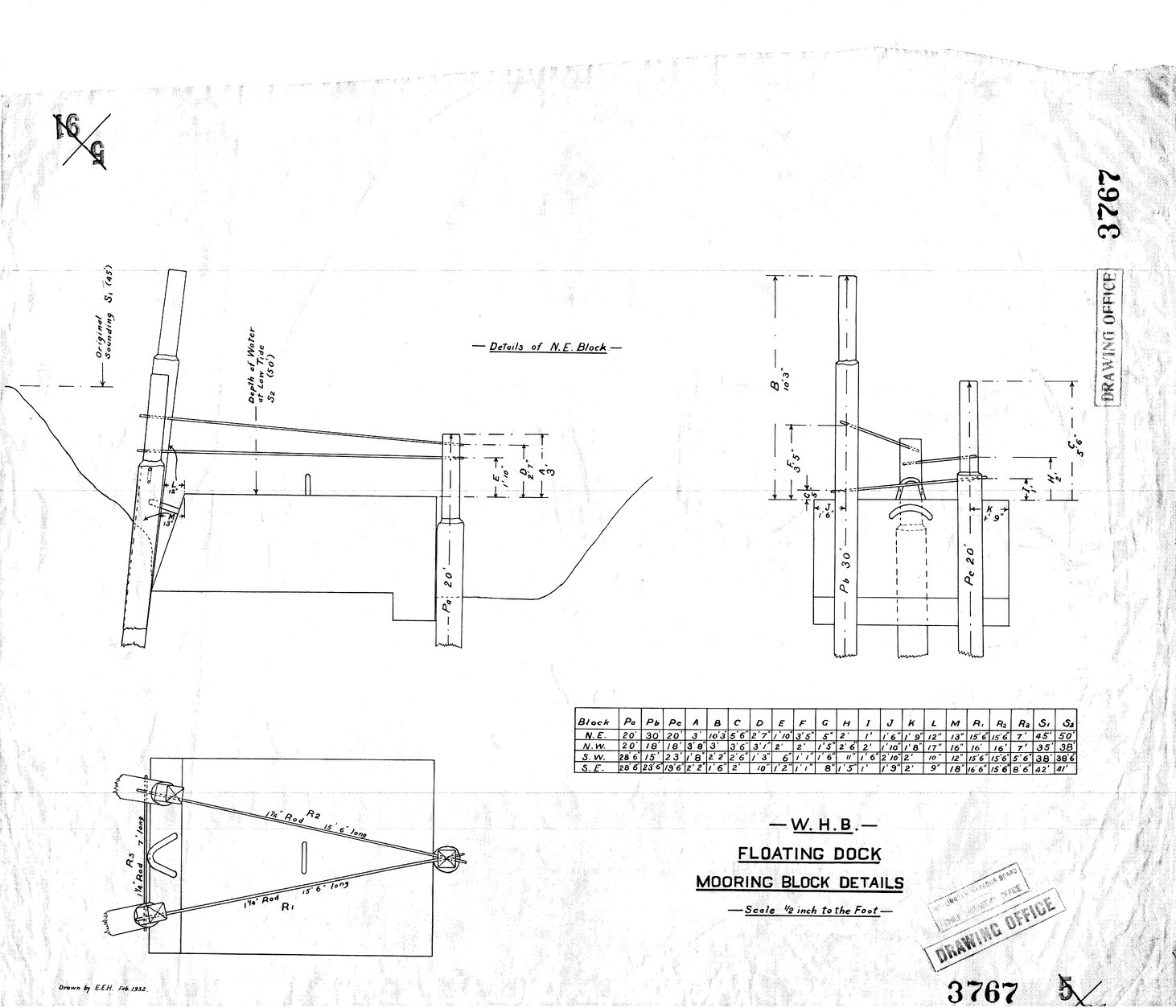Floating Dock -Mooring Block details