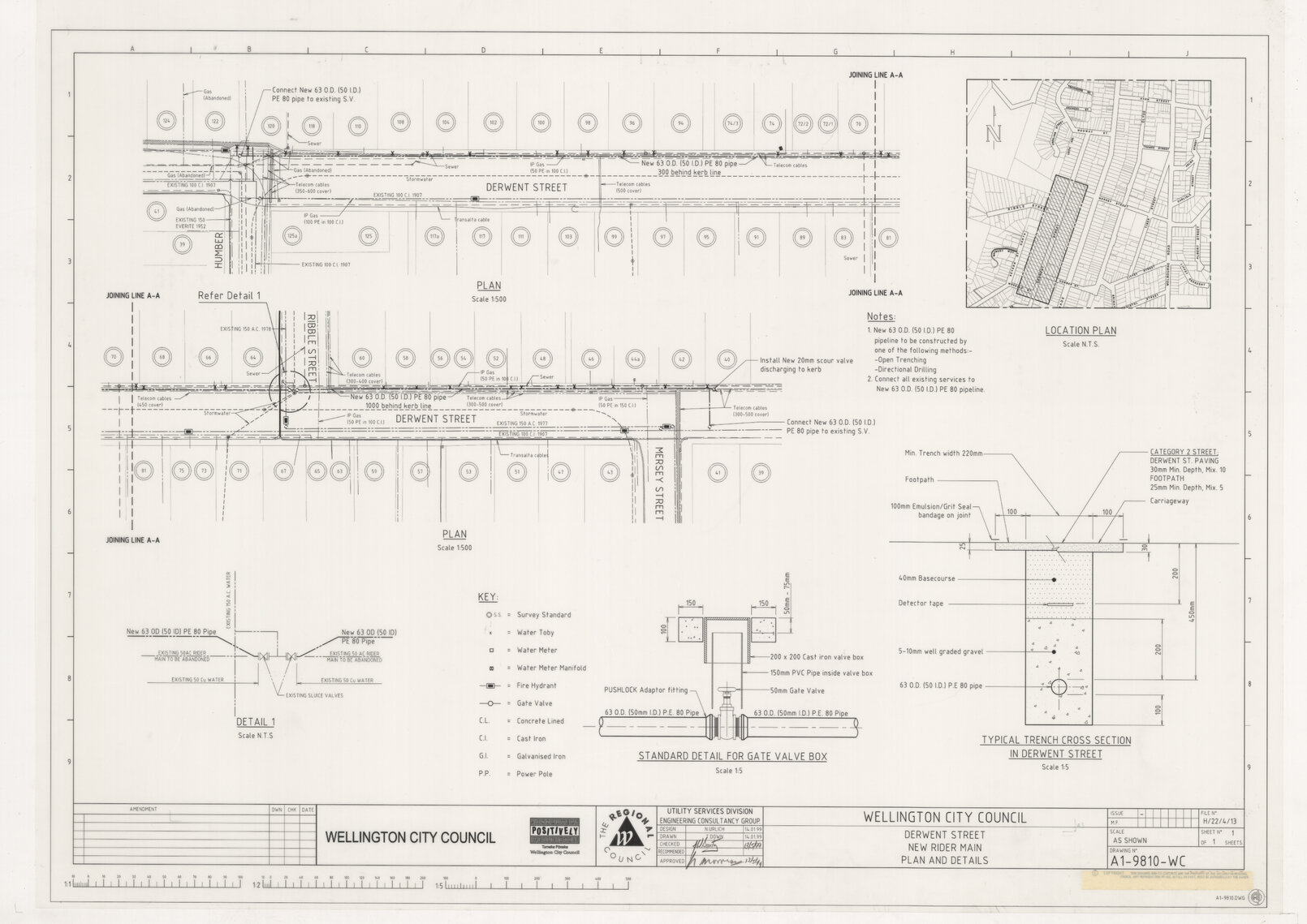 Wellington City Council, Derwent Street New Rider Main Plan and Details